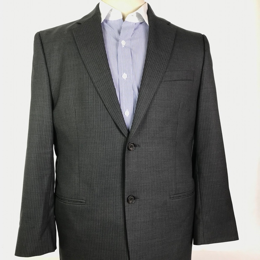 Ralph Lauren 40R striped charcoal blazer